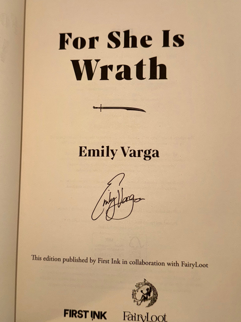 For She Is Wrath (Signed, Special Edition) by Emily Varga