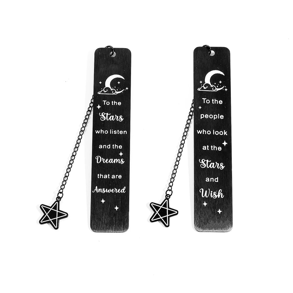 Acotar Women's Inspirational Black Stainless Steel Pendant Bookmark