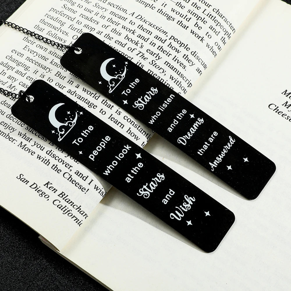 Acotar Women's Inspirational Black Stainless Steel Pendant Bookmark