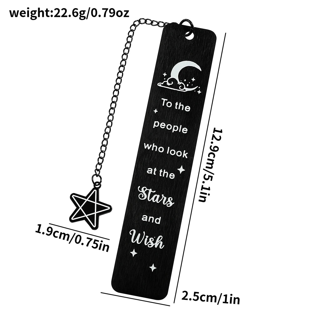 Acotar Women's Inspirational Black Stainless Steel Pendant Bookmark
