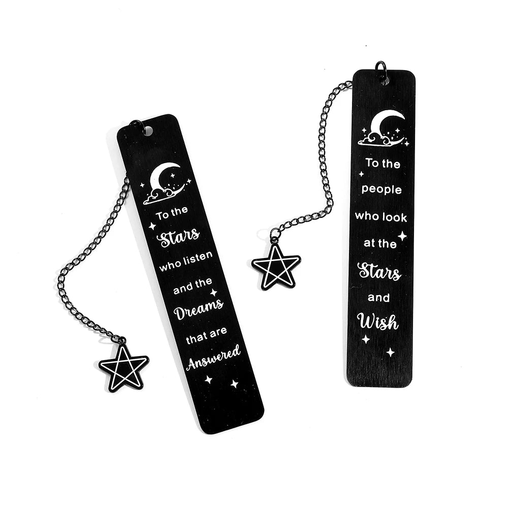 Acotar Women's Inspirational Black Stainless Steel Pendant Bookmark