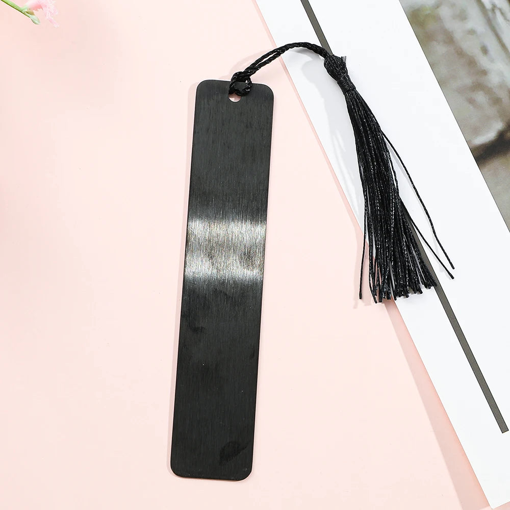 Acotar Mountain Moon Bookmark - Black Stainless Steel Tassel Bookmark
