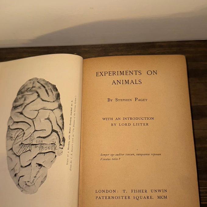Experiments on Animals – Stephen Paget, Intro by Lord Lister (1900s Medical Hist