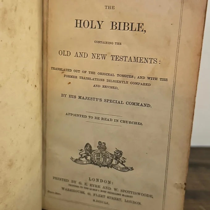 Antique 1860 Holy Bible – London Printed Edition