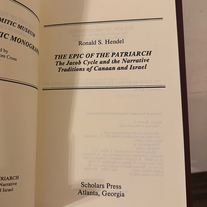 The Epic of the Patriarch – Ronald S. Hendel (Harvard Semitic Monographs 42)